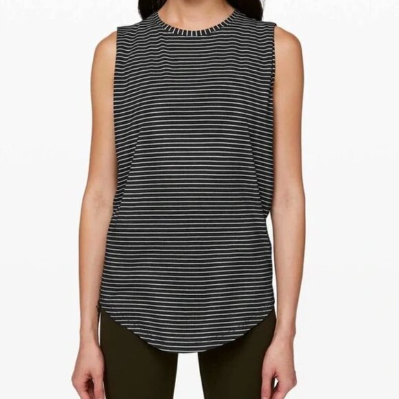 Lululemon Brunswick Muscle Tank Top Womens Size 8 Heathered Black Gray - Picture 1 of 6